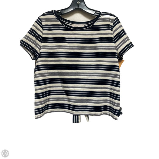 Top Short Sleeve By Loft In Striped Pattern, Size: M