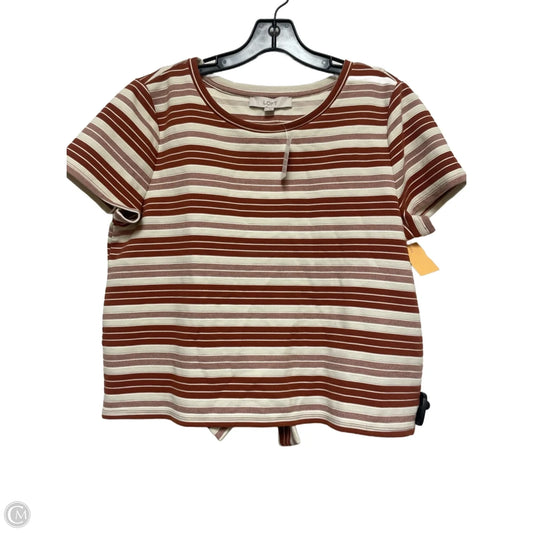Top Short Sleeve By Loft In Striped Pattern, Size: L