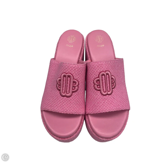Sandals Heels Wedge By Clothes Mentor In Pink, Size: 9