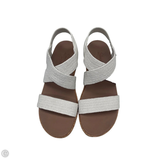 Sandals Heels Wedge By Skechers In Beige, Size: 7