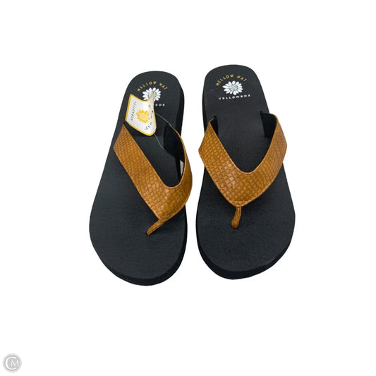 Sandals Flip Flops By Yellow Box In Tan, Size: 8.5