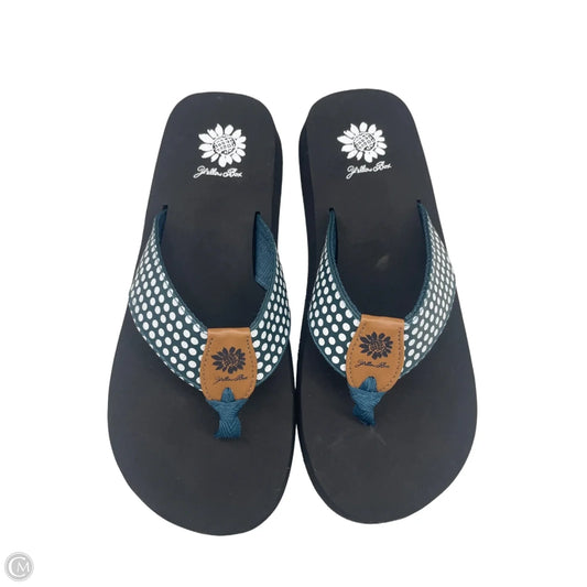 Sandals Flip Flops By Yellow Box In Polkadot Pattern, Size: 8.5