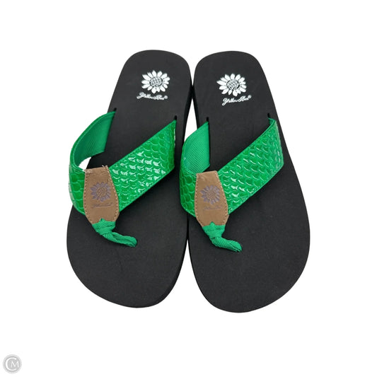 Sandals Flip Flops By Yellow Box In Green, Size: 8.5