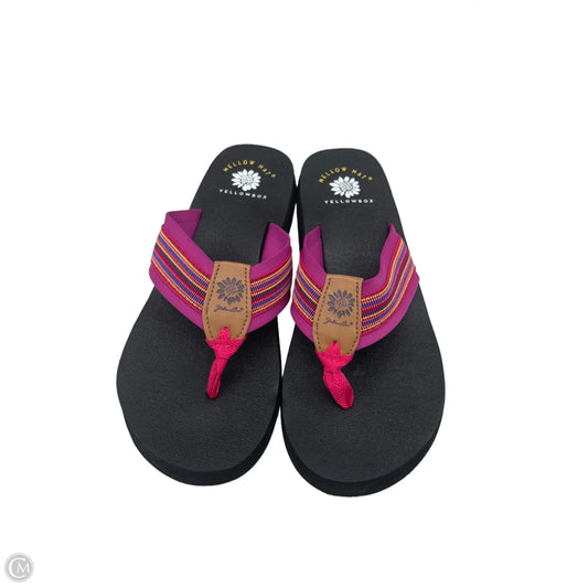 Sandals Flip Flops By Yellow Box In Pink & Purple, Size: 8.5