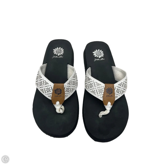 Sandals Flip Flops By Yellow Box In White, Size: 8.5