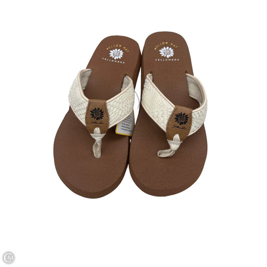 Sandals Flip Flops By Yellow Box In Cream, Size: 8.5