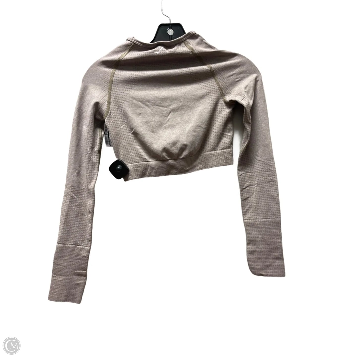 Athletic Top Long Sleeve Crewneck By Gym Shark In Taupe, Size: S