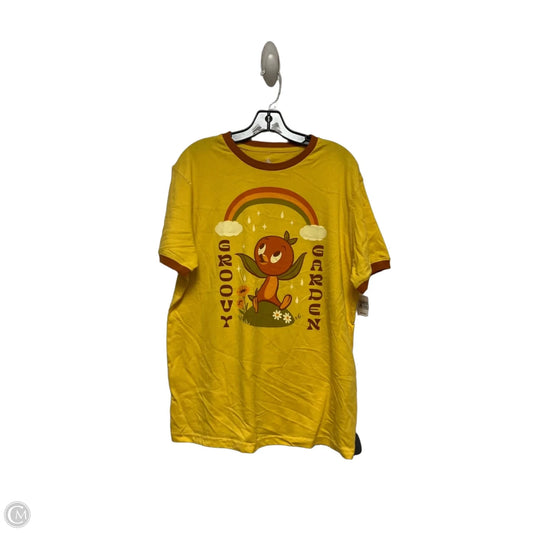 Top Short Sleeve Basic By Disney Store In Yellow, Size: M