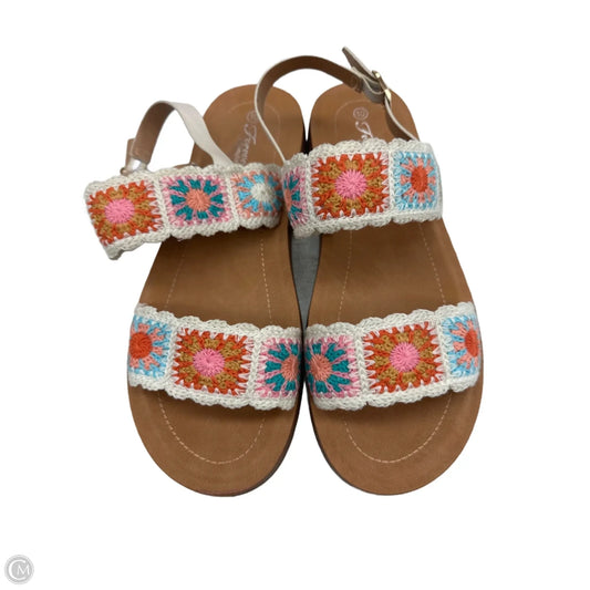 Sandals Flats By Clothes Mentor In Multi-colored, Size: 10