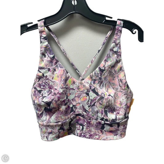Athletic Bra By Lululemon In Floral Print, Size: 10