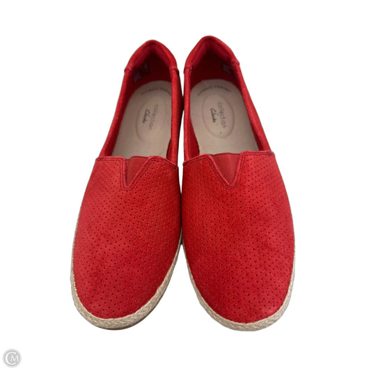 Shoes Flats By Clarks In Red, Size: 8.5