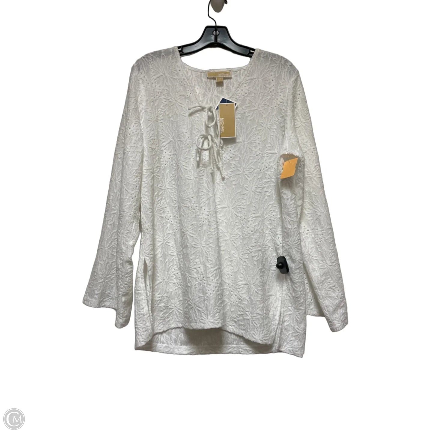 Top Long Sleeve By Michael By Michael Kors In White, Size: L