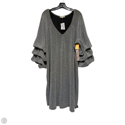 Dress Casual Midi By Investments In Black & Grey, Size: 3x