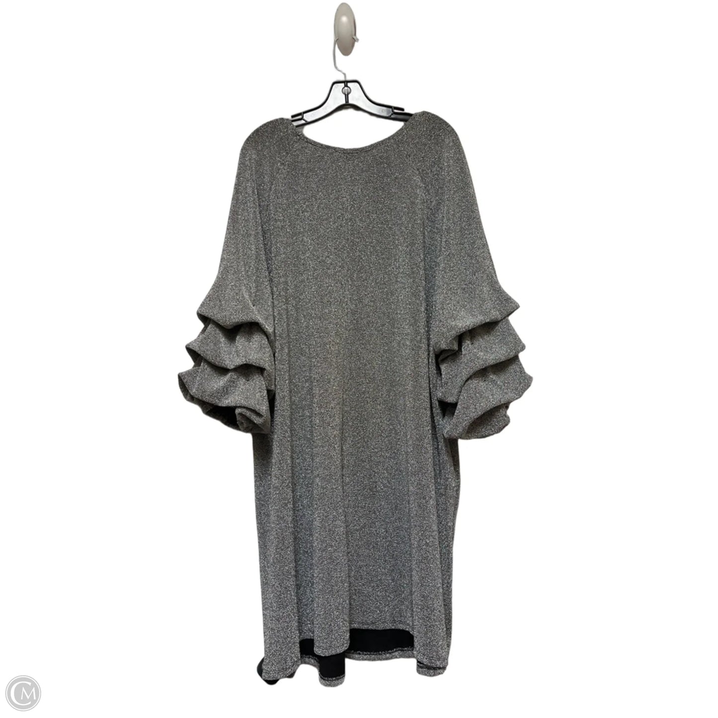 Dress Casual Midi By Investments In Black & Grey, Size: 3x
