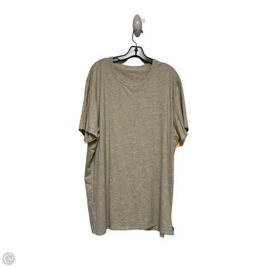 Athletic Top Short Sleeve By Lululemon In Grey & Tan, Size: Xl