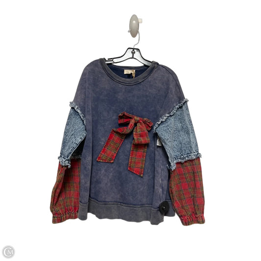 Top Long Sleeve By Clothes Mentor In Blue & Red, Size: S
