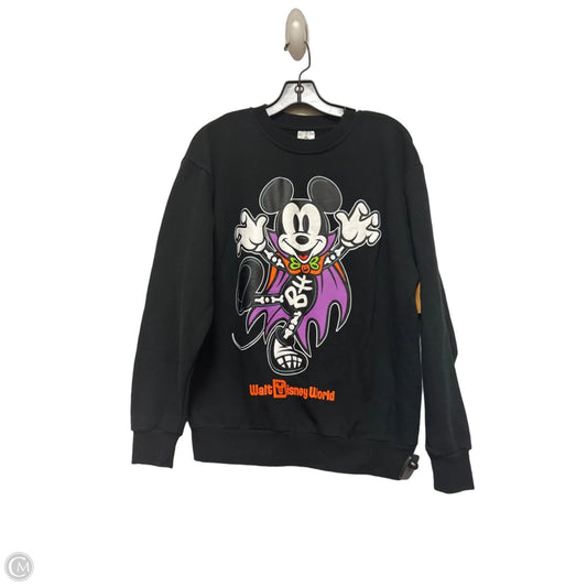 Sweatshirt Crewneck By Disney Store In Black & Orange, Size: S