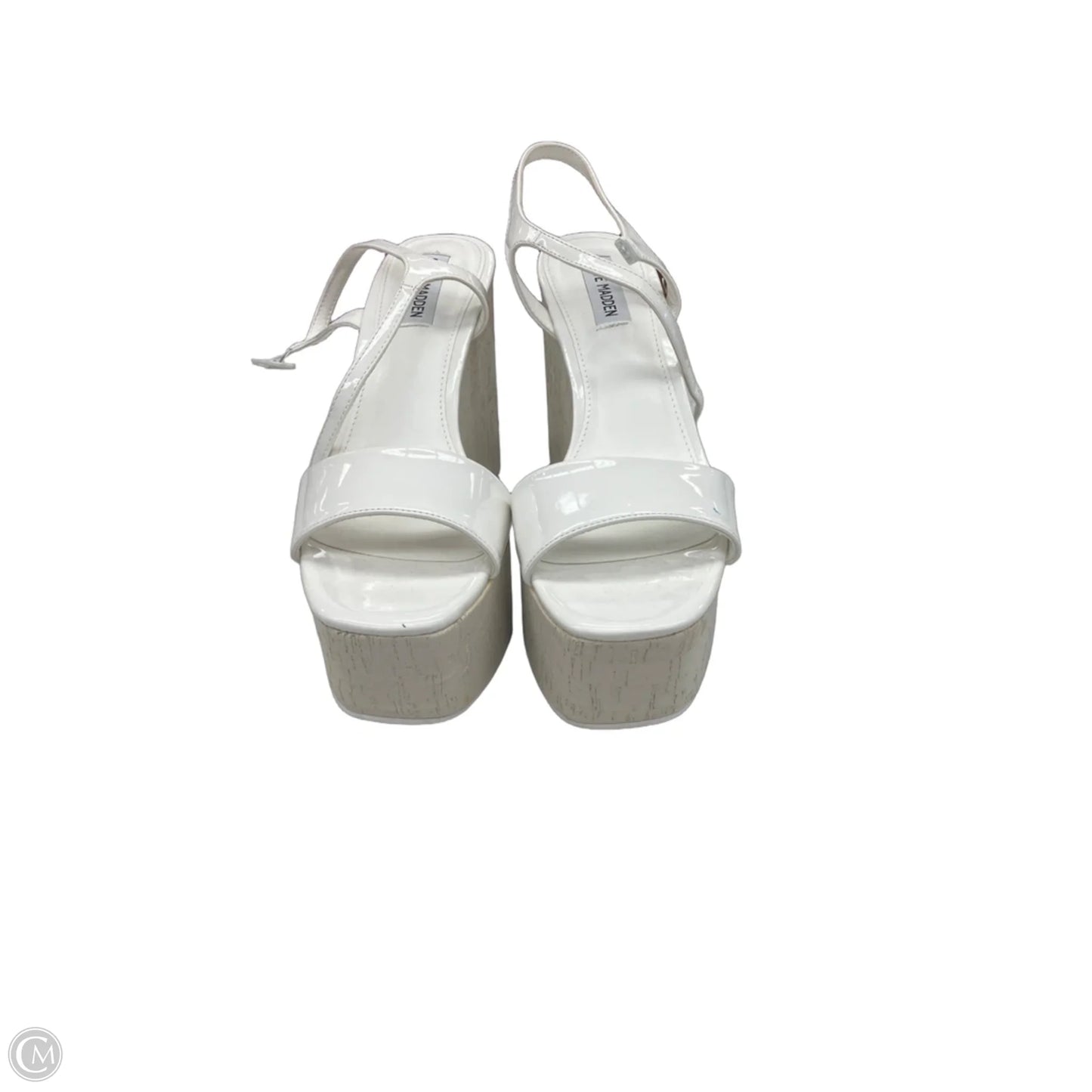 Sandals Heels Wedge By Steve Madden In White, Size: 10