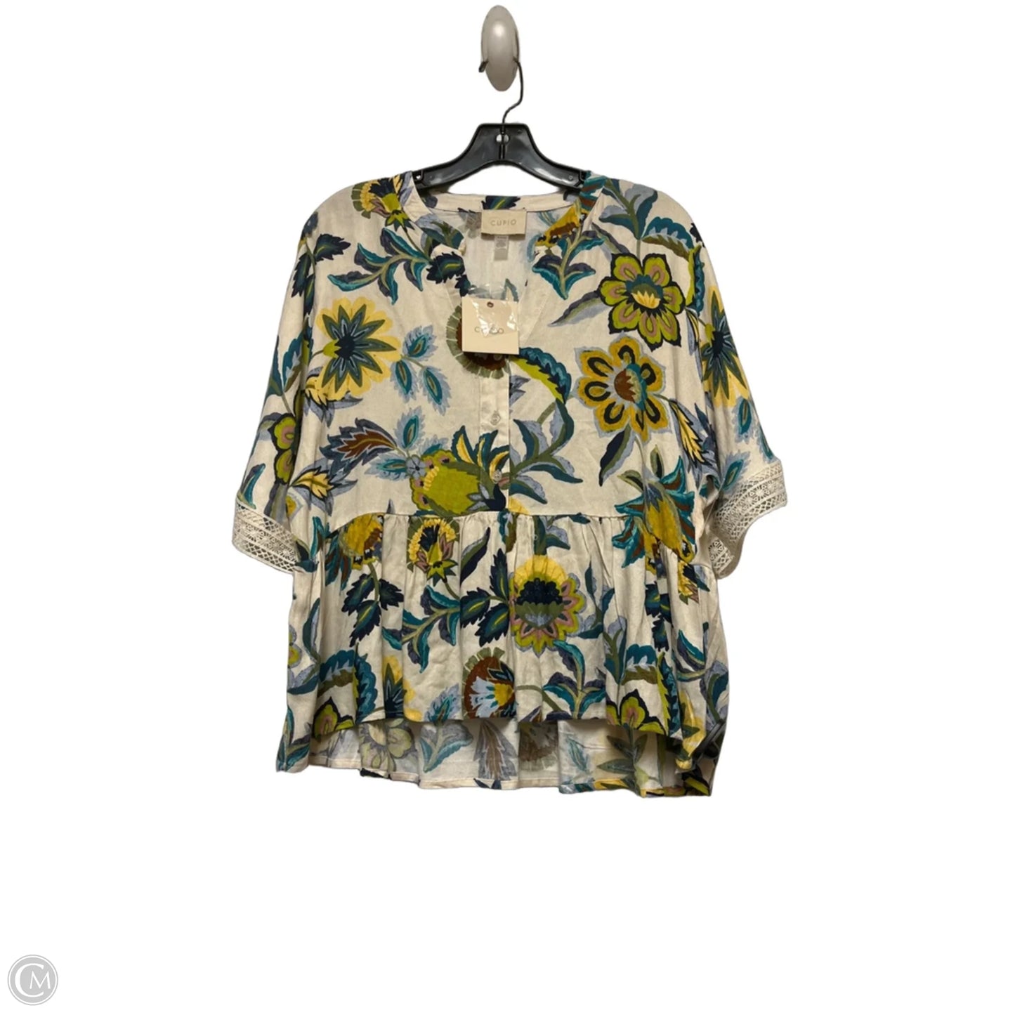 Top Short Sleeve By Cupio In Floral Print, Size: S