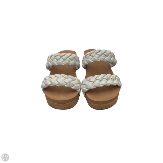 Sandals Heels Wedge By Corkys In White, Size: 10