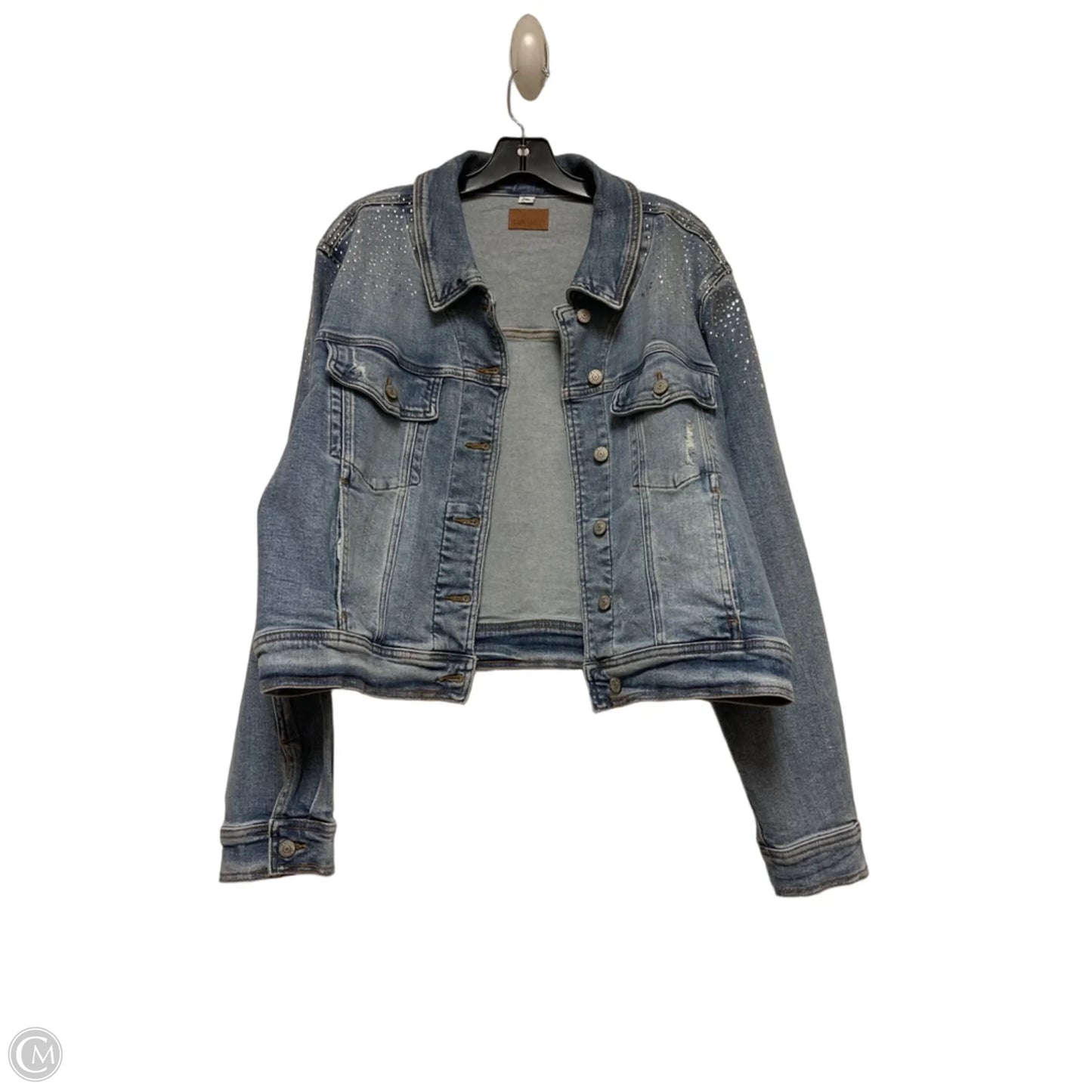 Jacket Denim By Judy Blue In Blue Denim, Size: 2x
