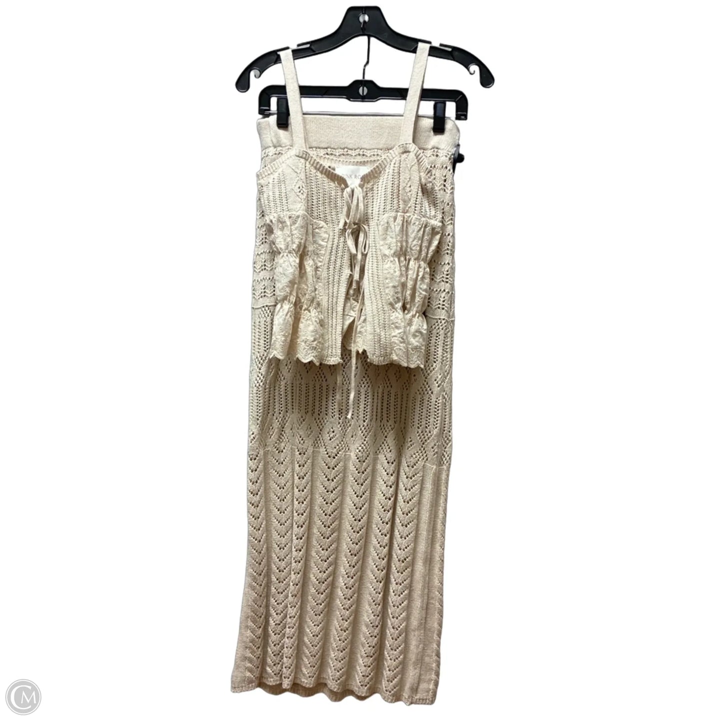 Skirt Set 2pc By Pink Rose In Tan, Size: 4