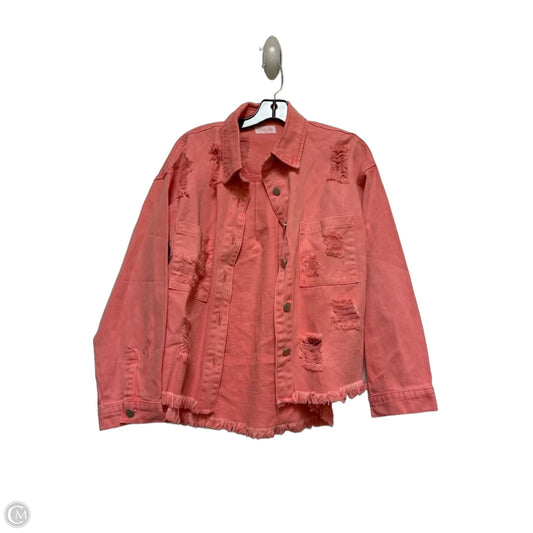 Jacket Denim By Pink Lily In Pink Denim, Size: S