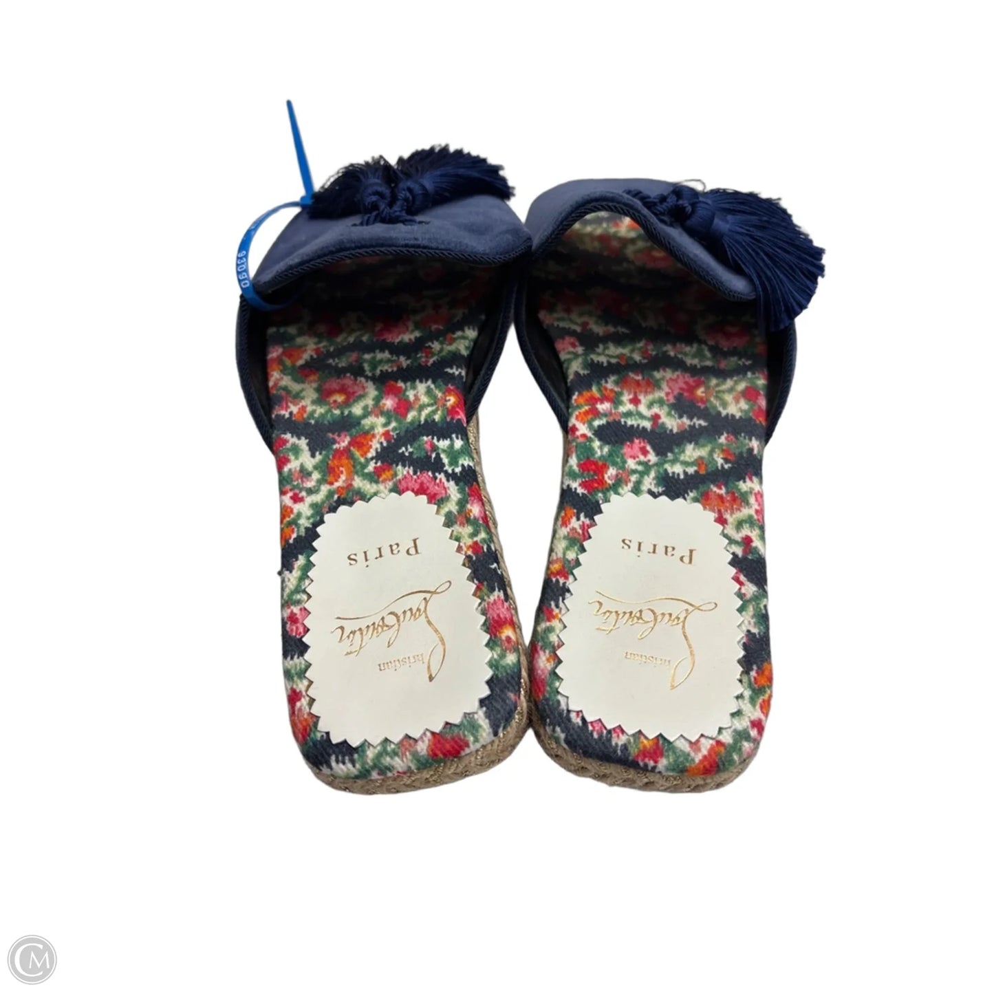 Sandals Luxury Designer By Christian Louboutin In Navy, Size: 9