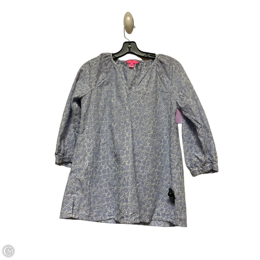 Top Long Sleeve Designer By Lilly Pulitzer In Blue & White, Size: Xs