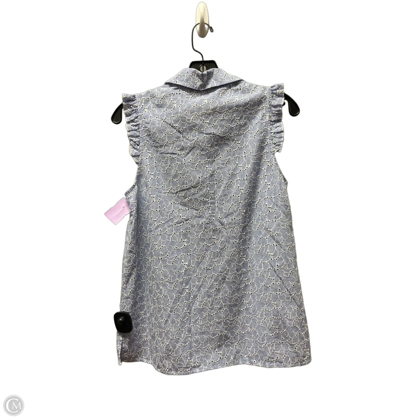 Top Sleeveless Designer By Lilly Pulitzer In Blue & White, Size: S
