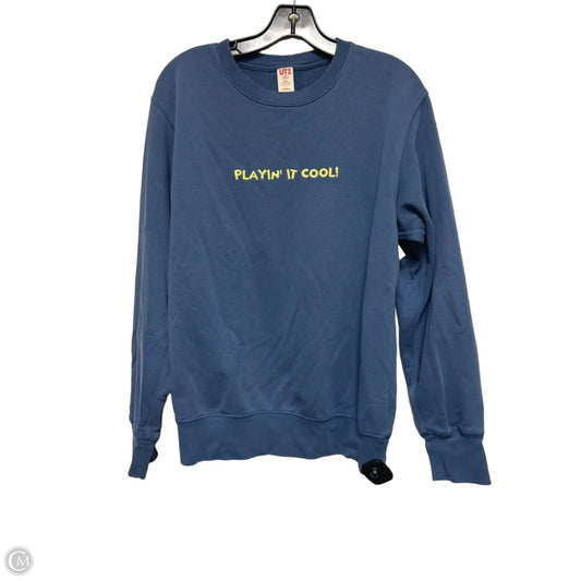 Sweatshirt Crewneck By Uniqlo In Blue & Green, Size: M