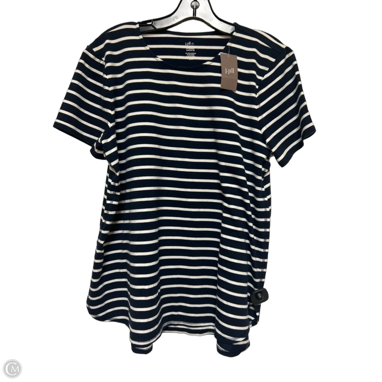 Top Short Sleeve Basic By J. Jill In Striped Pattern, Size: Lp