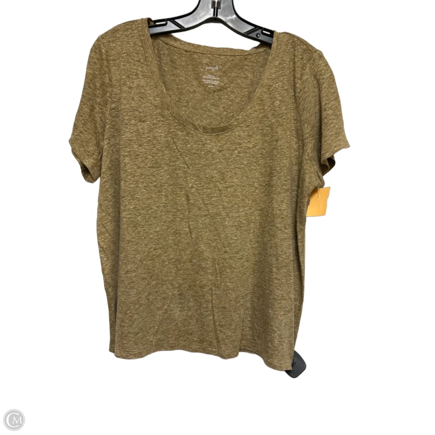 Top Short Sleeve Basic By J. Jill In Tan, Size: Lp