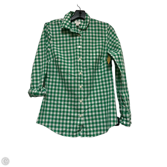 Top Long Sleeve By J. Crew In Plaid Pattern, Size: Xs