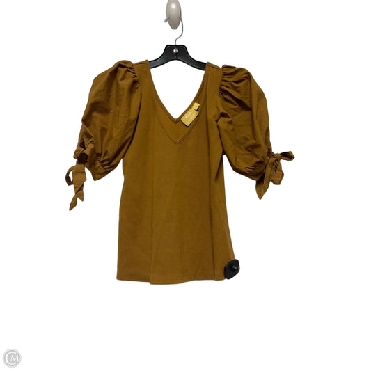 Top Short Sleeve By Maeve In Tan, Size: M