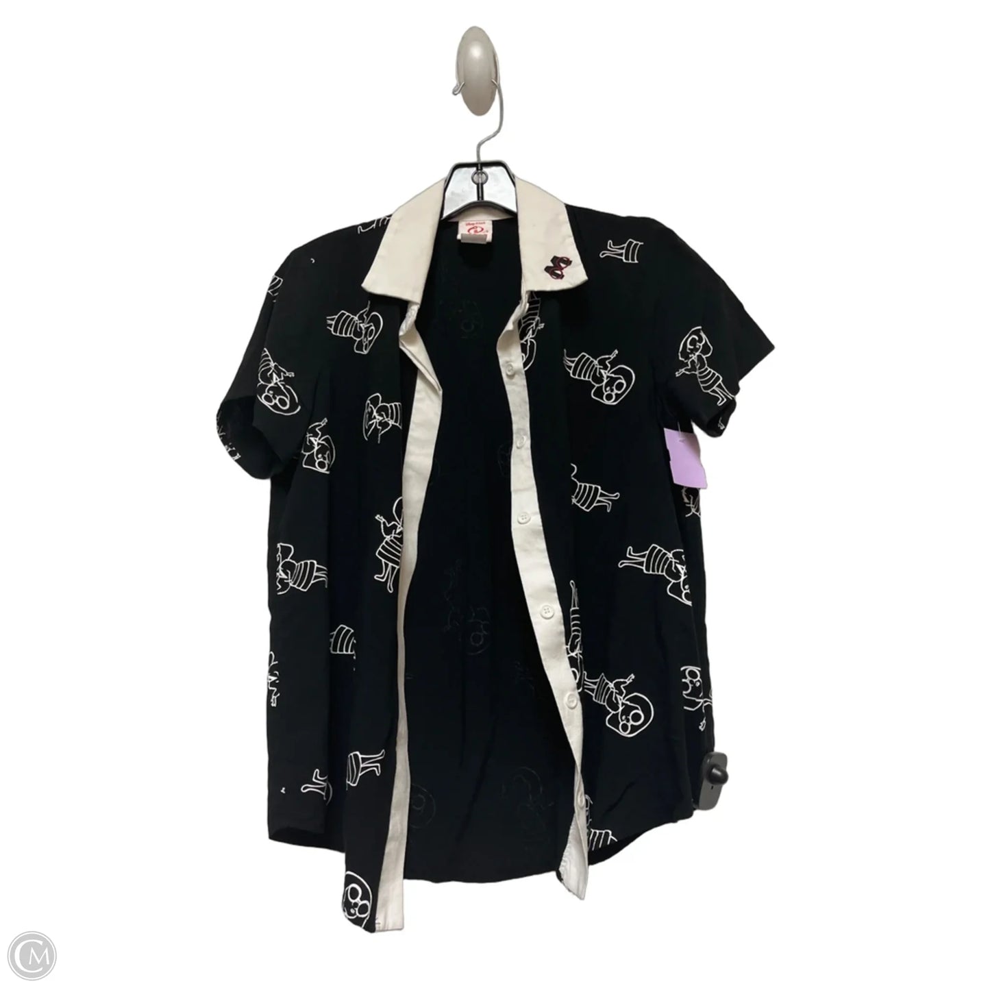 Top Short Sleeve By Disney In Black & White, Size: S
