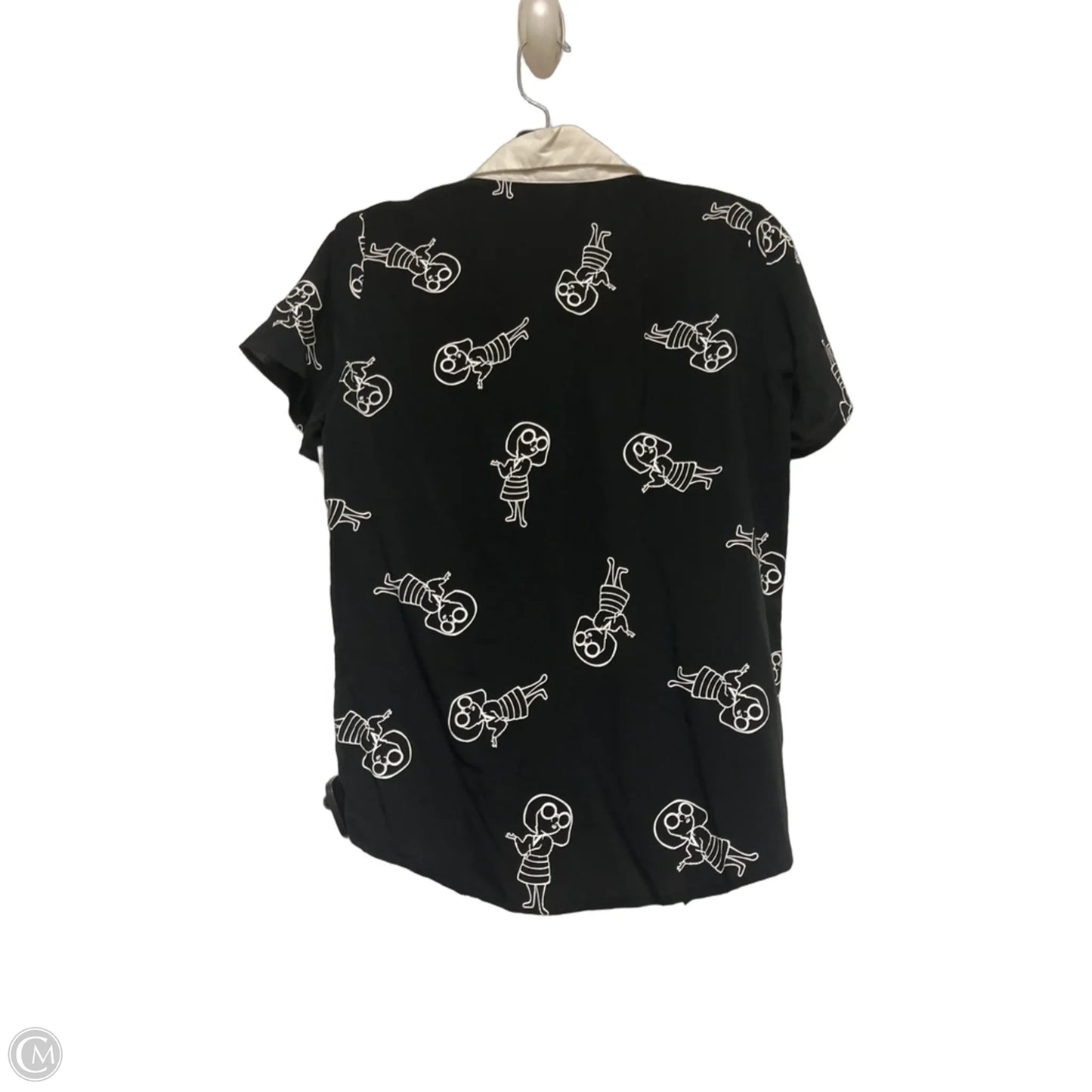 Top Short Sleeve By Disney In Black & White, Size: S