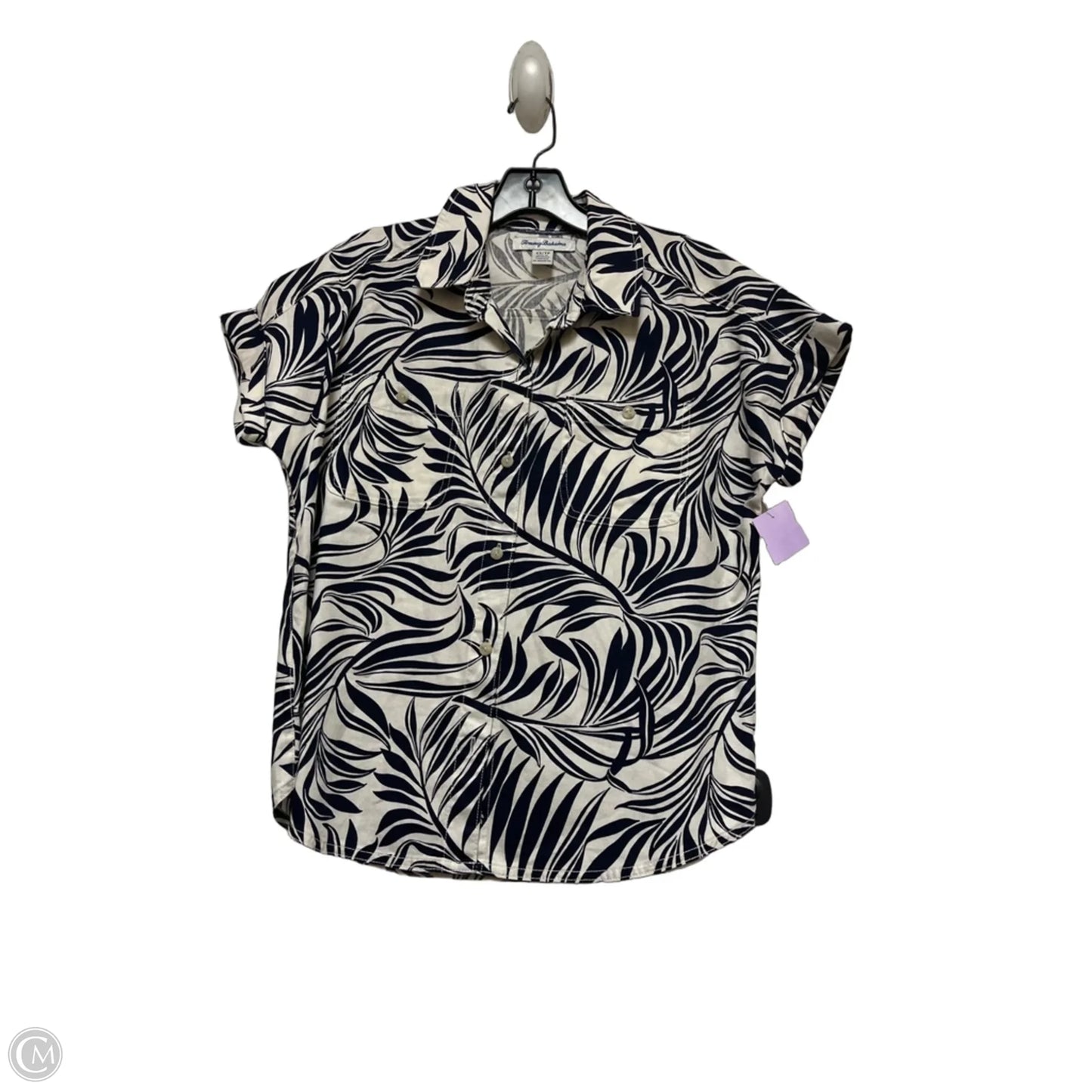 Top Short Sleeve By Tommy Bahama In Blue & Cream, Size: Xs
