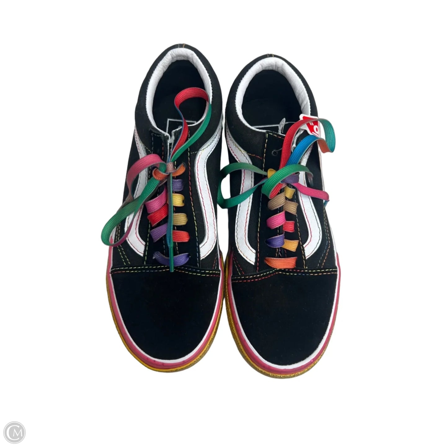 Shoes Sneakers Platform By Vans In Rainbow Print, Size: 5.5