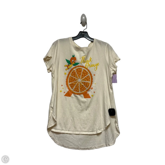 Top Short Sleeve Basic By Disney Store In Cream & Orange, Size: M