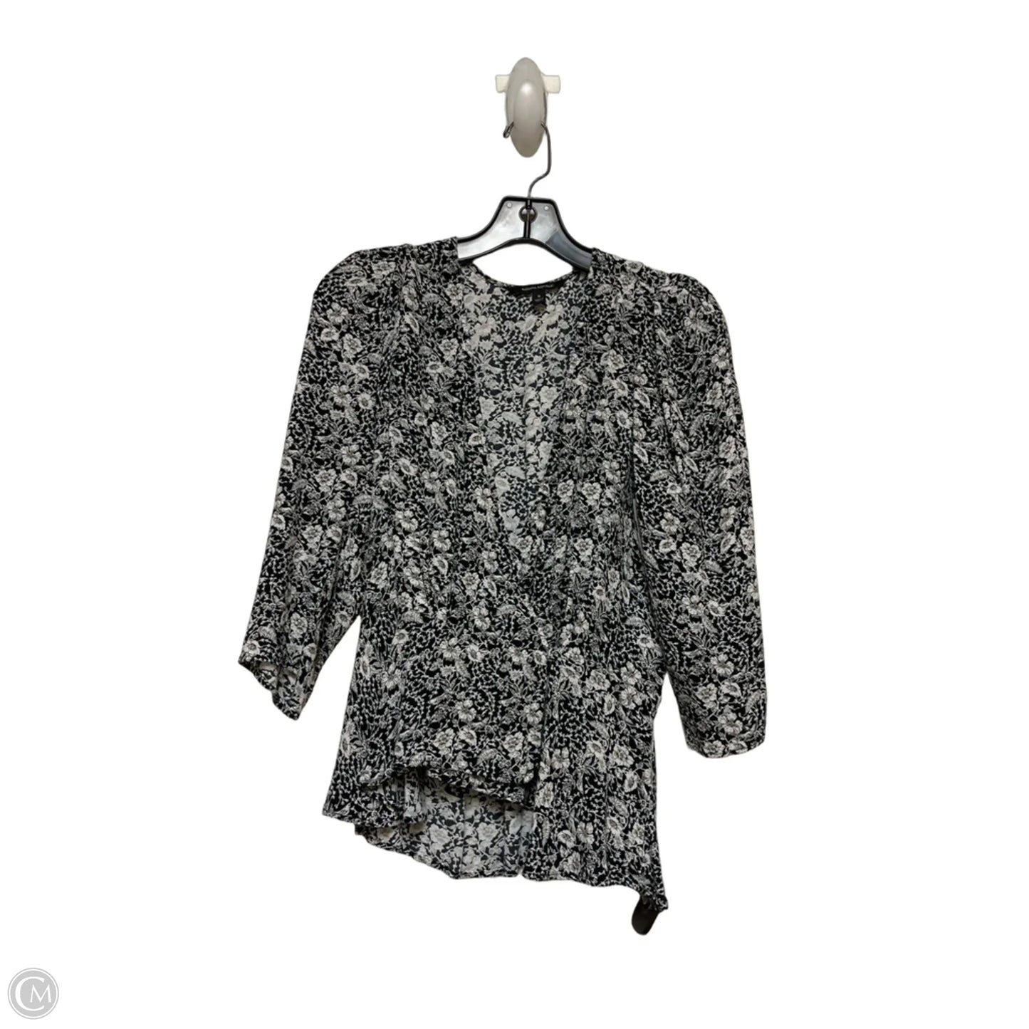Top Short Sleeve By Banana Republic In Black & White, Size: S