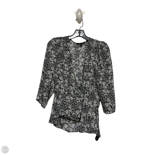 Top Short Sleeve By Banana Republic In Black & White, Size: S