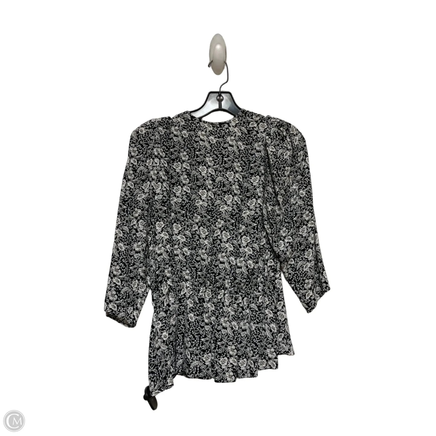 Top Short Sleeve By Banana Republic In Black & White, Size: S