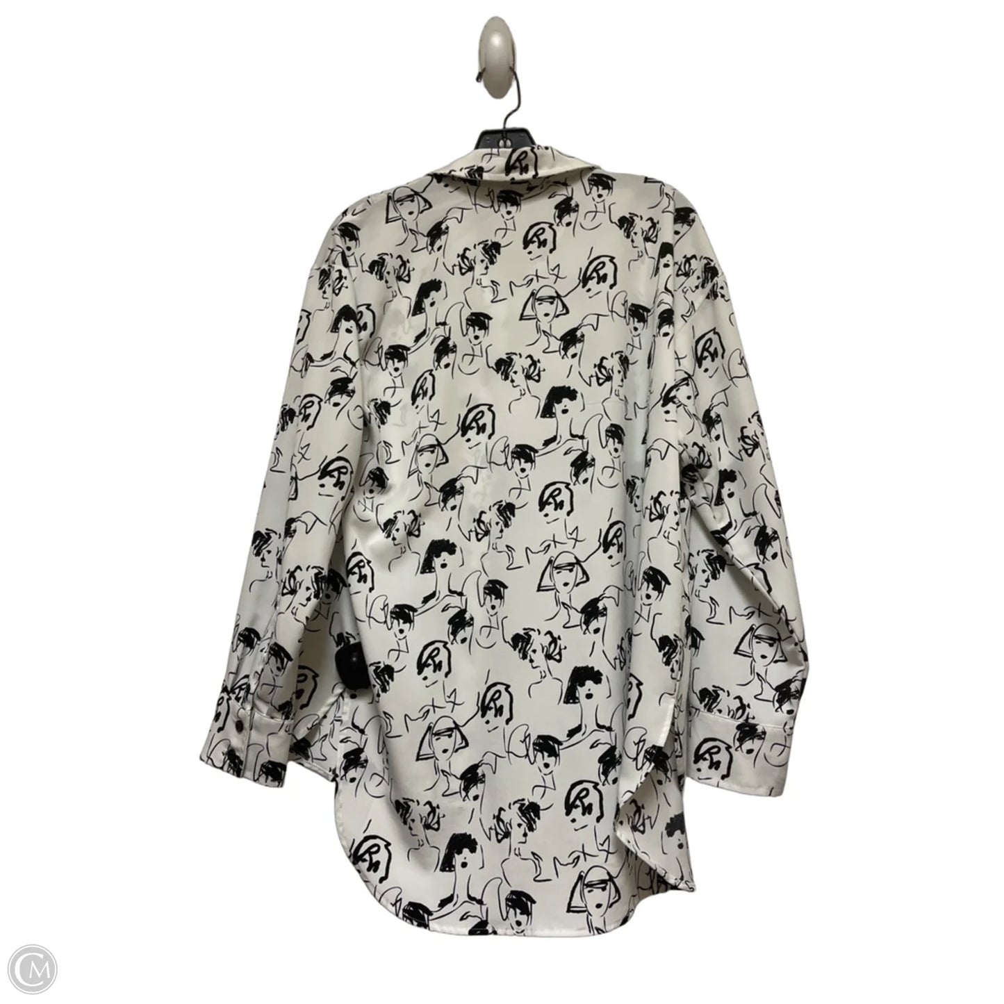 Top Long Sleeve Designer By Karl Lagerfeld In Black & White, Size: S