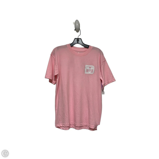 Top Short Sleeve Basic By Disney Store In Pink & White, Size: Xs