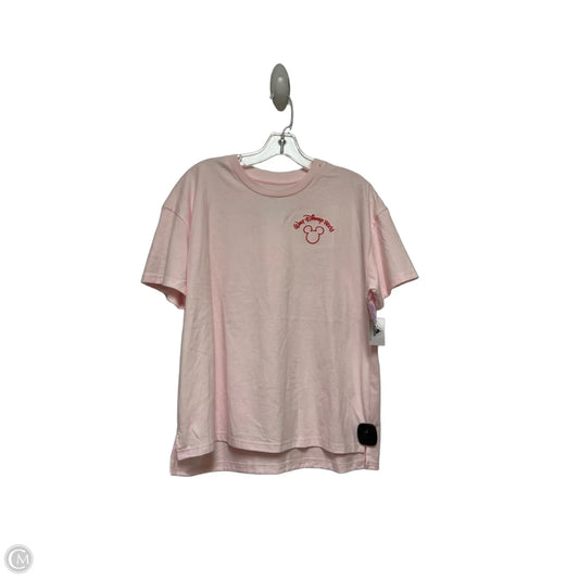 Top Short Sleeve Basic By Disney Store In Pink & Red, Size: M