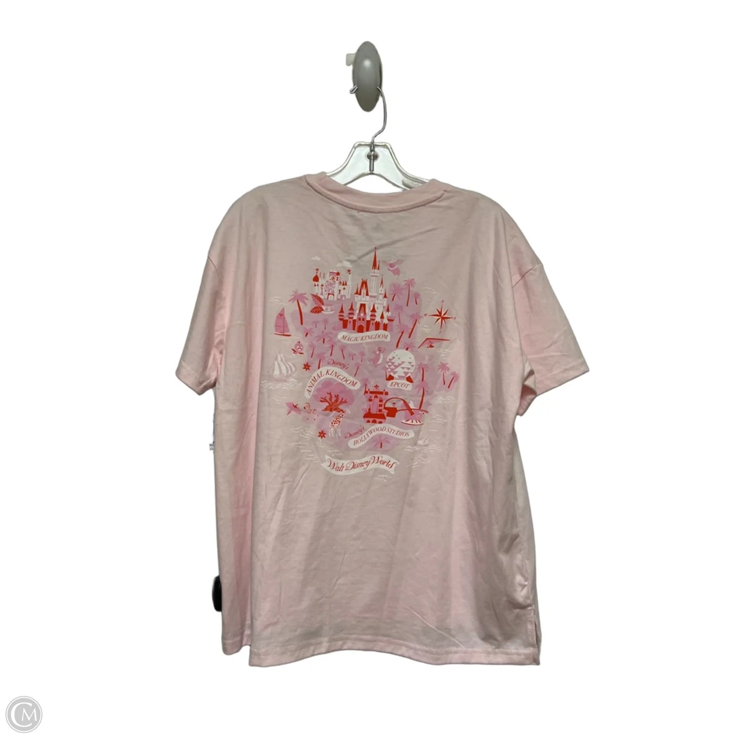 Top Short Sleeve Basic By Disney Store In Pink & Red, Size: M