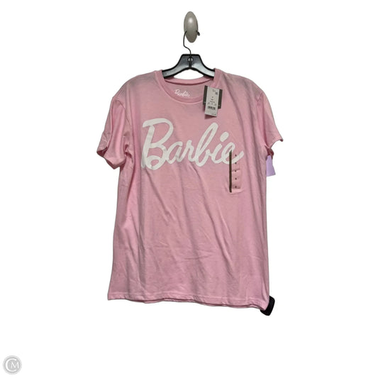 Top Short Sleeve Basic By Clothes Mentor In Pink & White, Size: M