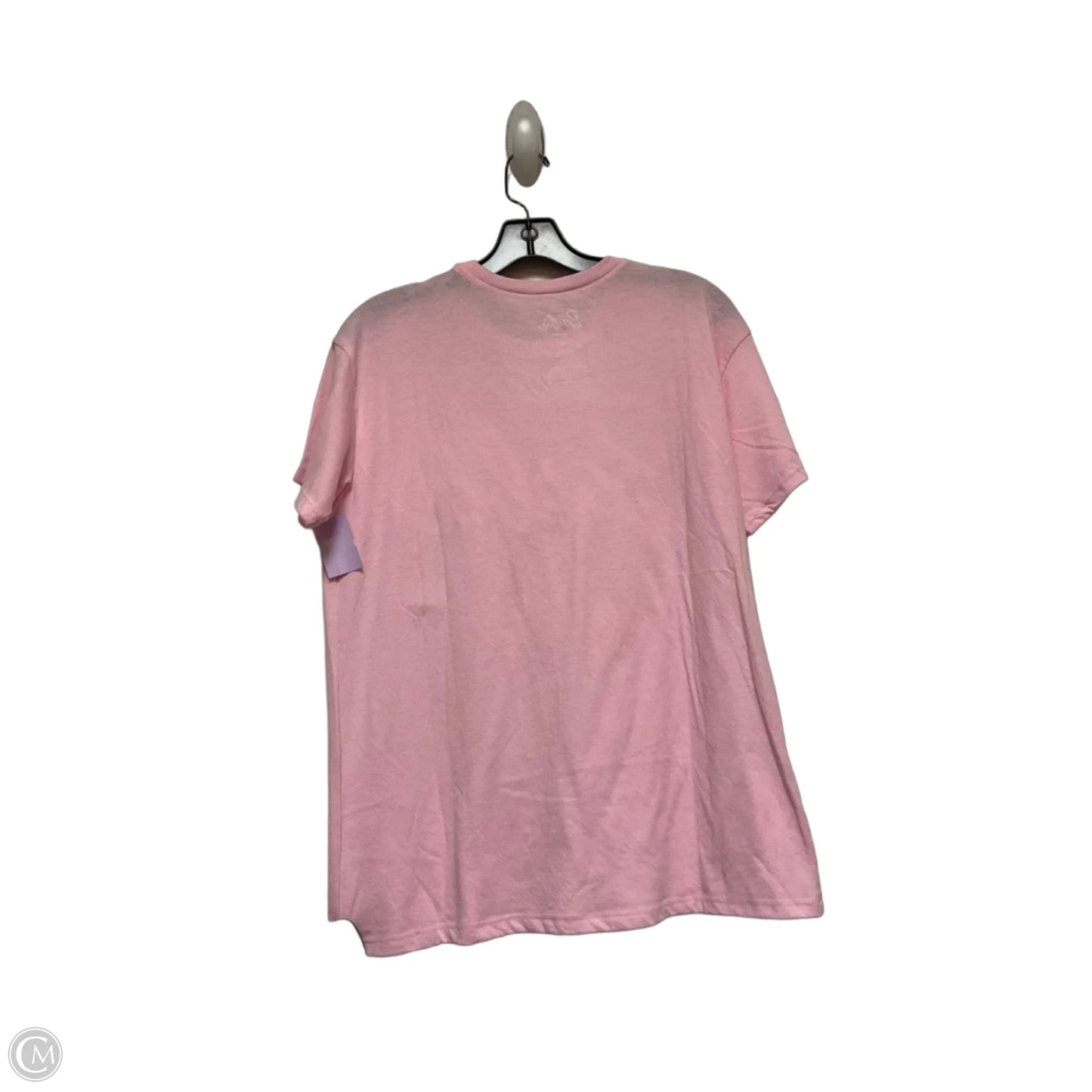 Top Short Sleeve Basic By Clothes Mentor In Pink & White, Size: M