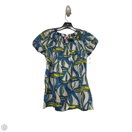 Top Short Sleeve Designer By Lilly Pulitzer In Nautical Print, Size: Xs